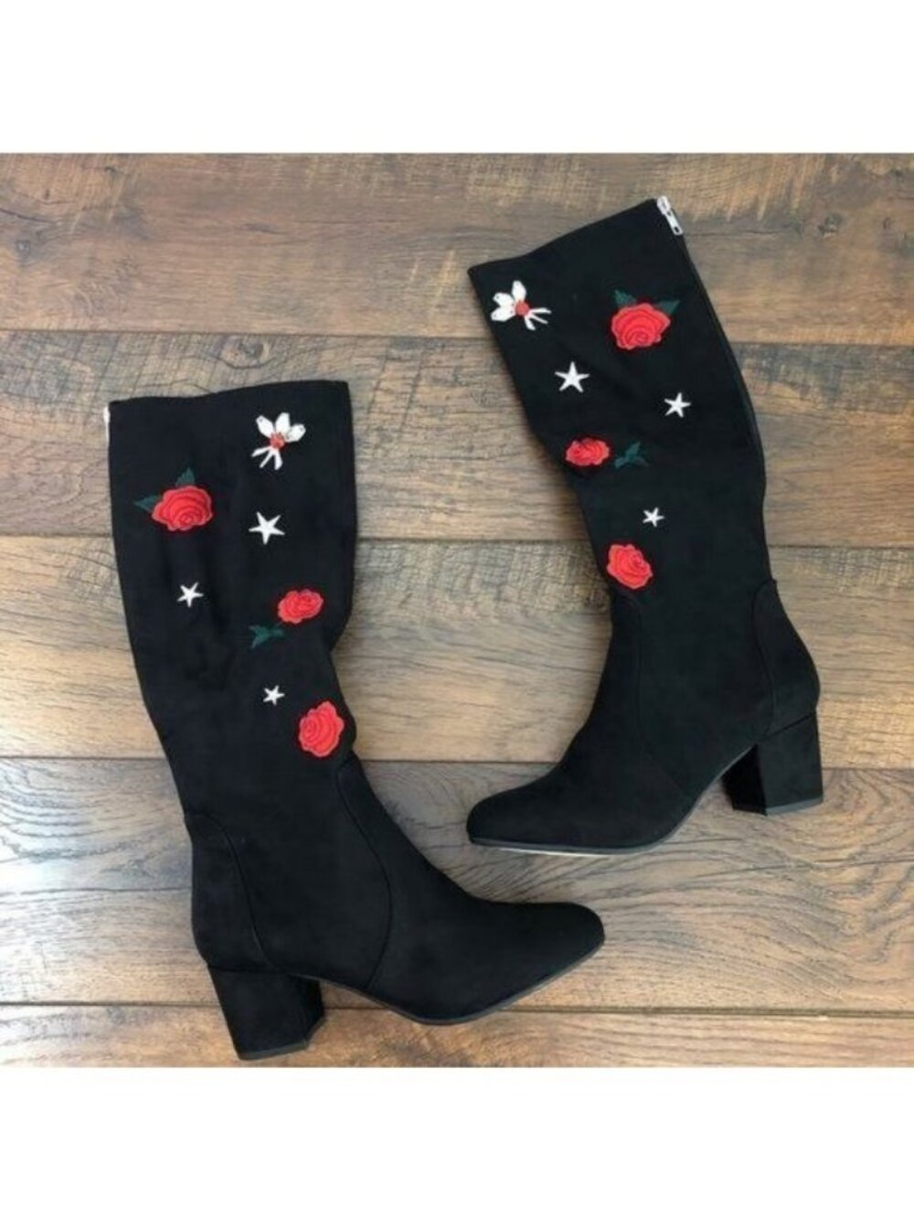 Betsey Johnson Embroidered Baylor Tall Boots - 8